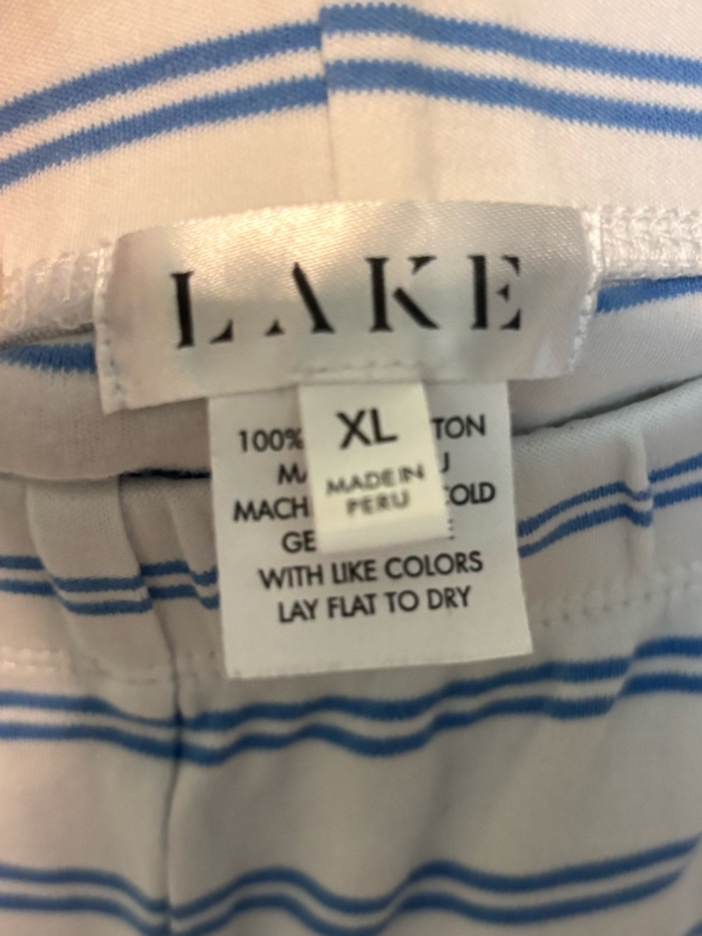 Lake pajamas pima Cotton pj striped bottoms Made in Peru women’s XL pull on - Picture 6 of 10